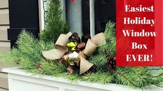 Easiest Christmas Window Box Idea Ever!