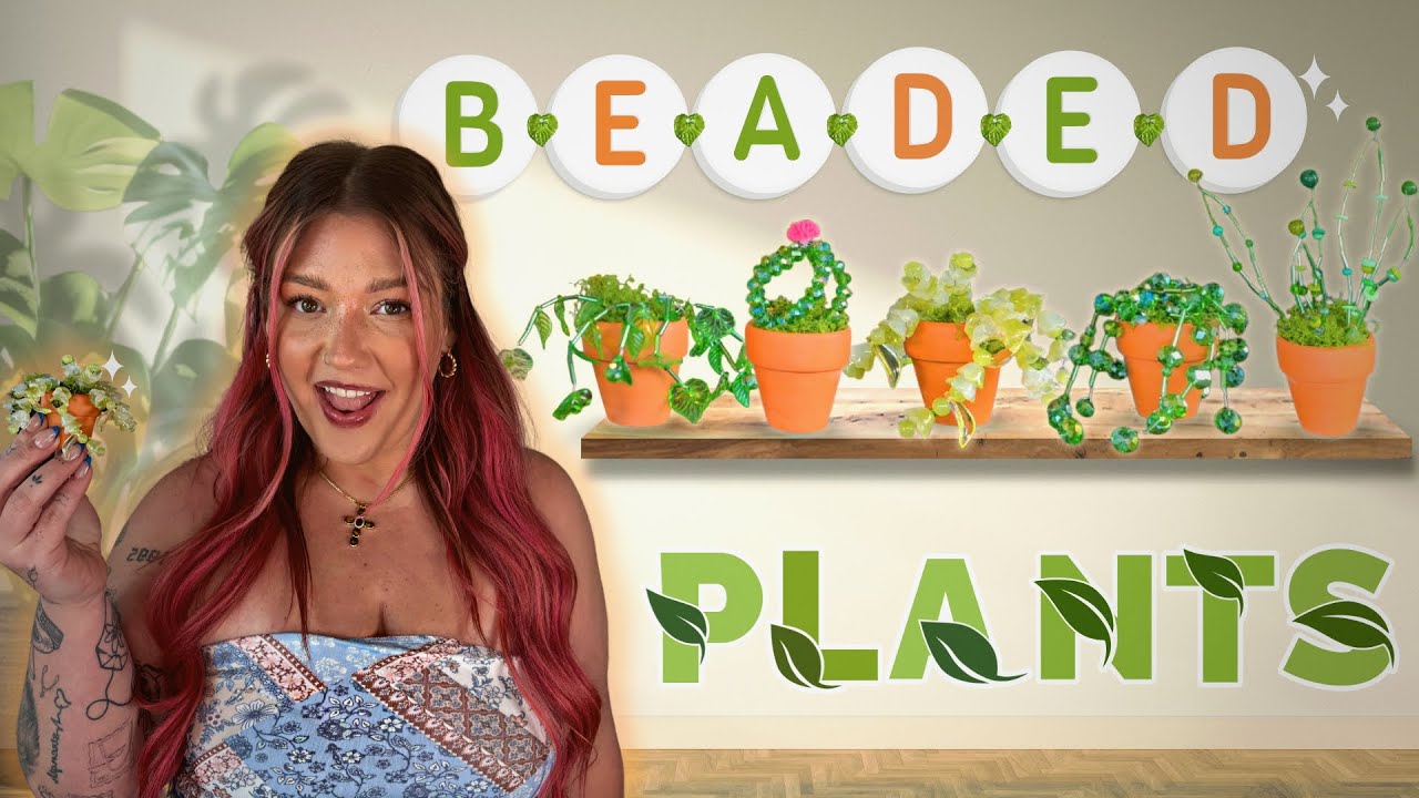 I turned my house plants into beaded works of ART 🌿 ✨