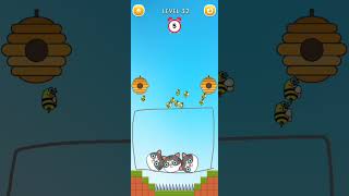Save The Kitten | Level 32 | Draw Lines To Create Wall To Protect Kitten From Bees | Fun Puzzle Game screenshot 2
