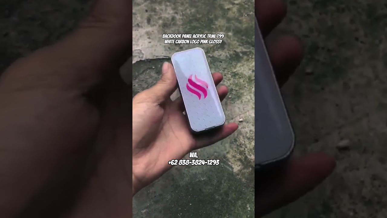 Backdoor Panel Acrylic TRML T99 White Carbon Logo Pink Glossy 