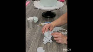 Follow along to make a baby elephant out of fondant for a baby shower cake #fondant #howto #cake