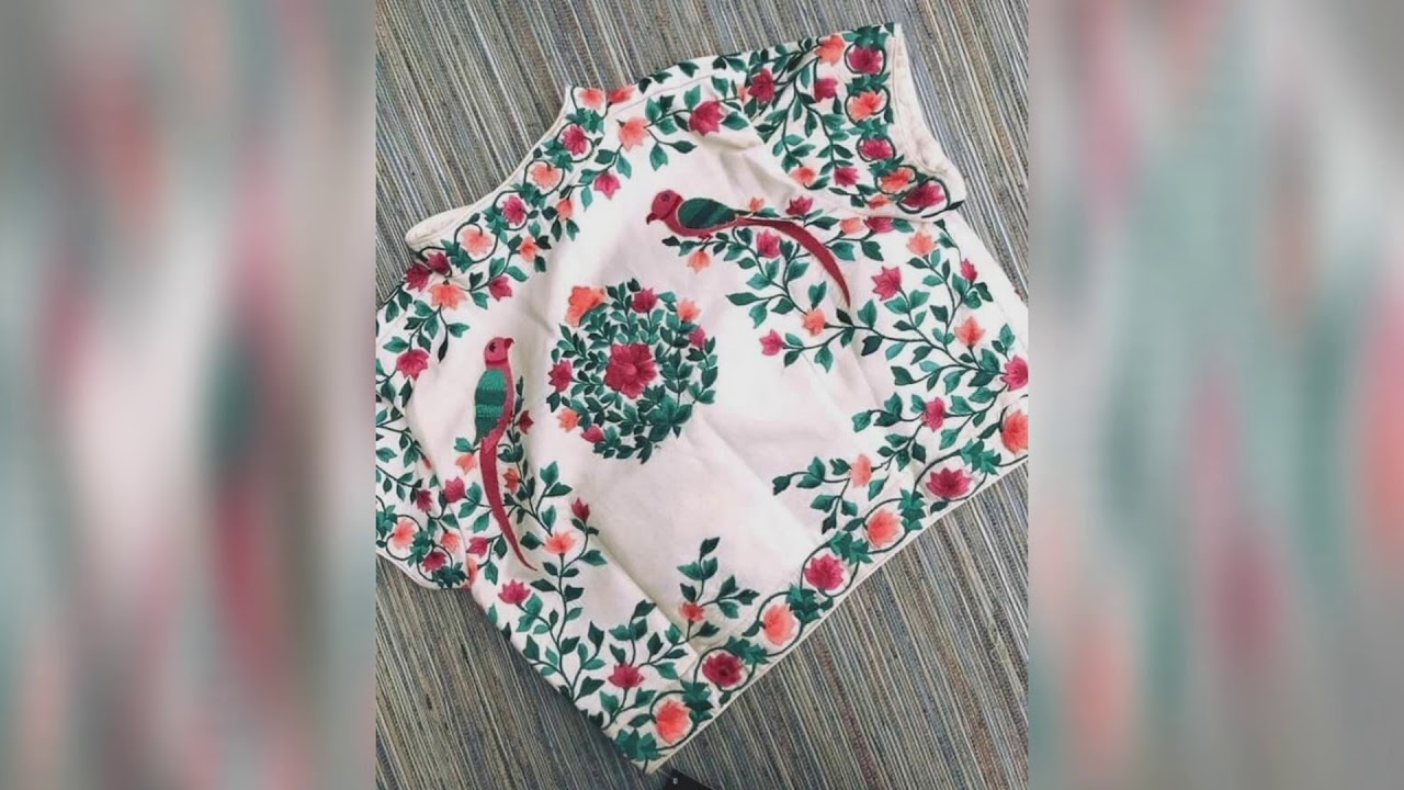 Beautiful thread embroidery work blouse designs thread work