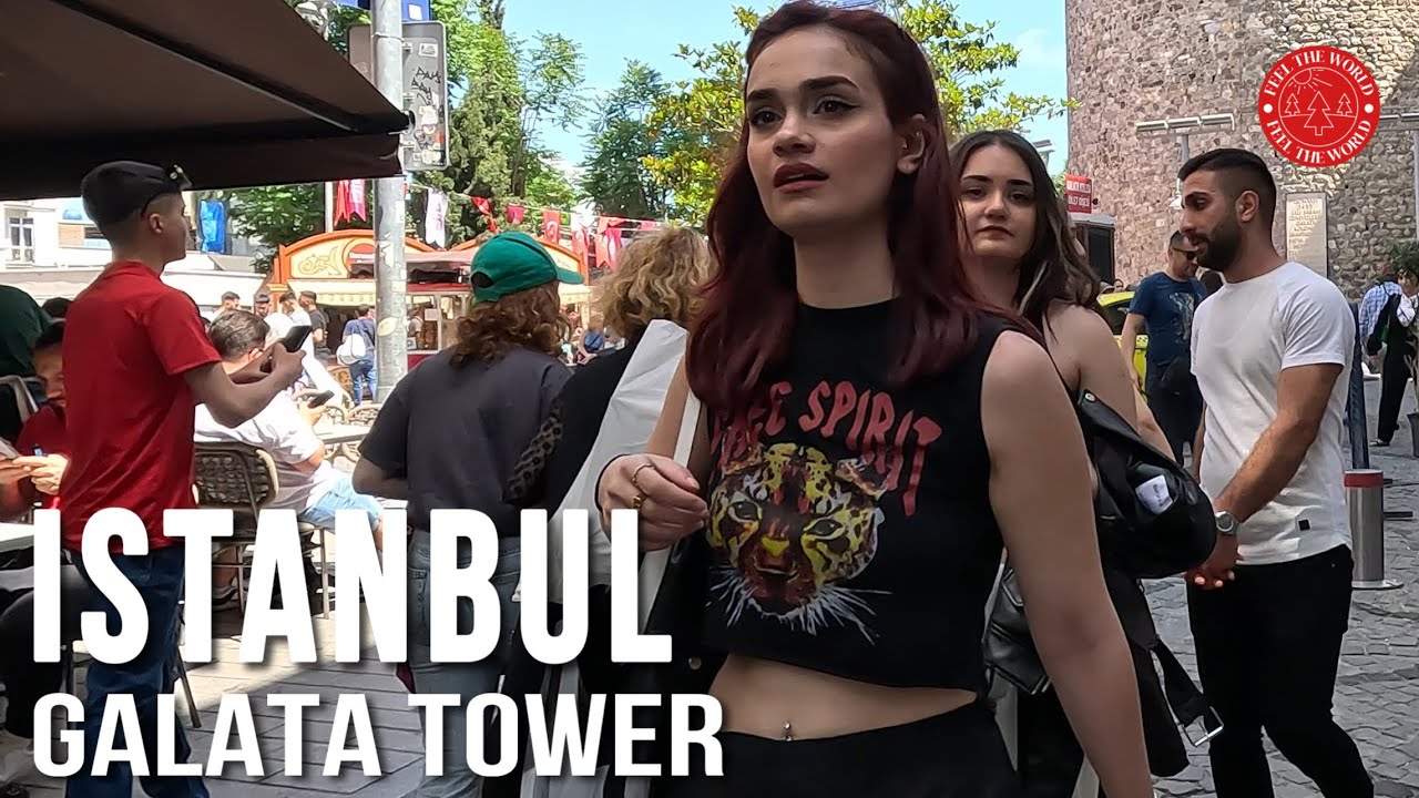 Galata Tower Symbol City Of Istanbul Turkey Walking Tour |4K HDR