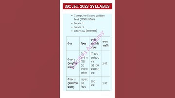 #sscjhtsyllabus#ssc#jht#syllabus
