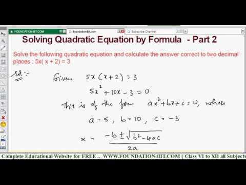 Solving Quadratic Equation by Formula - Part 2 || Class 10 Maths ICSE ||