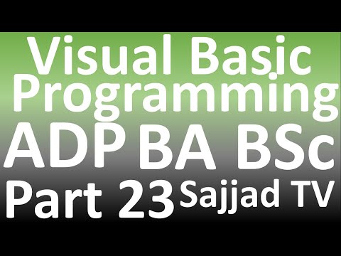 ADP || Associate Degree Program || VB || Visual Basic Programs || BSc BA || Compute Science Part 23