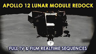 Apollo 12 LM Docking - Film &amp; TV Real-time Sequences, Maneuvers, Capture, Mission Audio, HD, Moon
