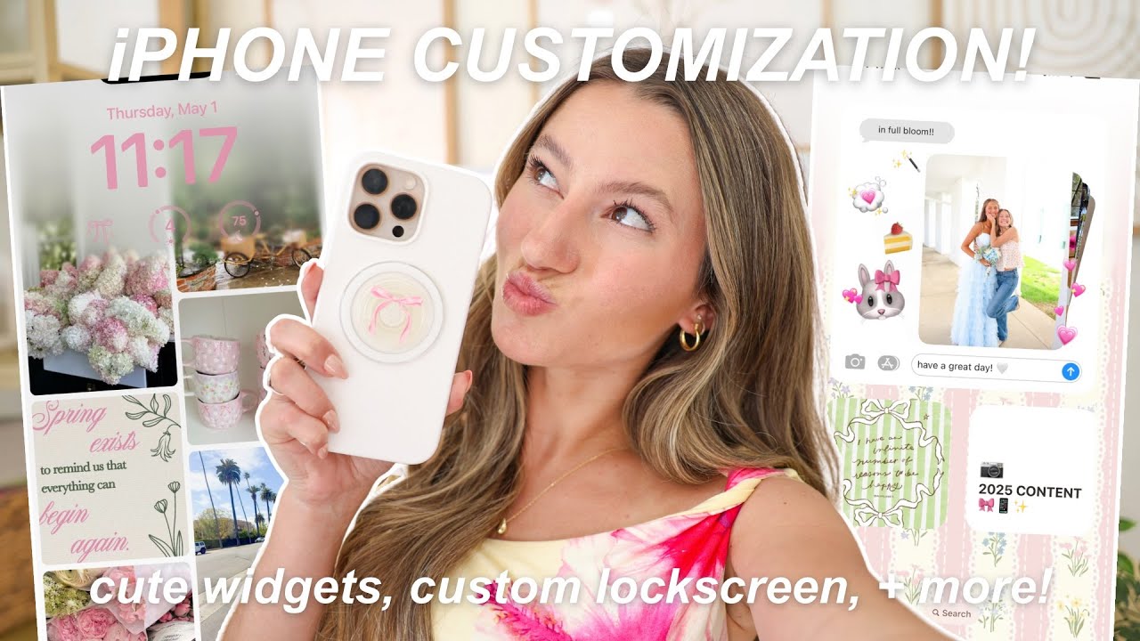 making my iphone 16 pro max AESTHETIC with ios 18 for may! 🌸📱+ FINALLY setting a screen time limit