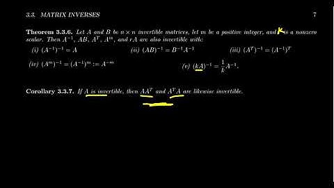 Properties of Matrix Inversion