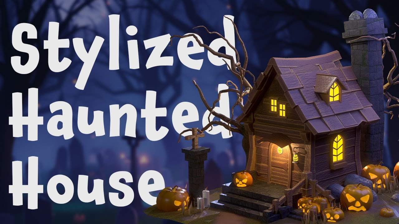 Stylized Haunted House Timelapse - YouTube