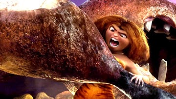 イープは巨大なチキンを食べる | クルードさんちのはじめての冒険 | 映画シーン