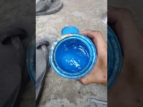 Cat enamel (cat minyak) campur bensin