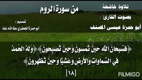 تلاوة من سورة الروم : بصوت القارئ أبي حمزة عيسى المصنف