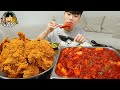 ASMR MUKBANG 직접 만든 매운 닭발 떡볶이 푸딩계란찜 닭껍질튀김 먹방 &amp; 레시피 FRIED CHICKEN AND Dakbal Tteokbokki EATING SOUND!