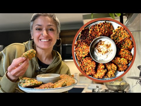 Delicious vegetarian snack ready in 15 minutes  PEA FETA AND MINT FRITTERS  Food with Chetna