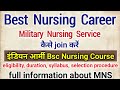 How to join military nursing service full information in hindi |army bsc nursing course details |