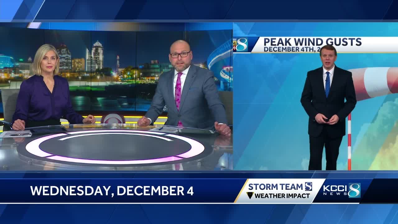 Wind gusts over 60mph in Iowa Wednesday afternoon - YouTube