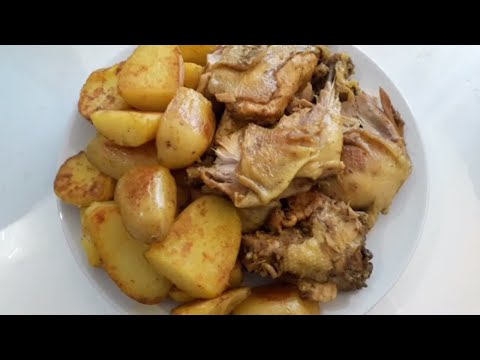 idée-d'une-recette-facile-pour-le-repas-de-dimanche-sans-four,-poulet-rôti-et-pommes-de-terre-sautée