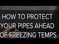 How to avoid frozen pipes