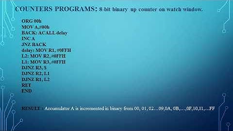 Microcontroller lab - 18ECL47  Counters Program