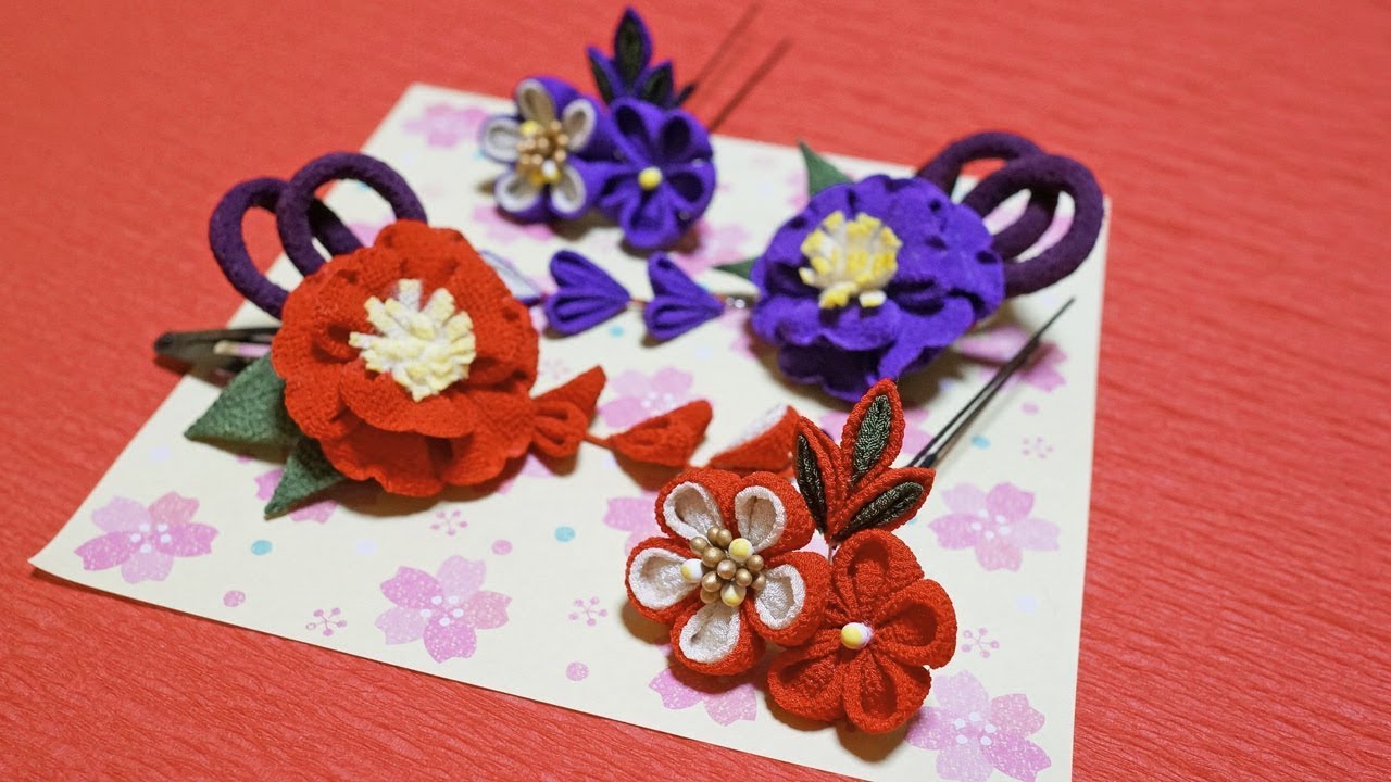 簡単♪今からだって間にあう！？七五三の髪飾りpart2/丸つまみの梅を作る/つまみ細工/vol.33