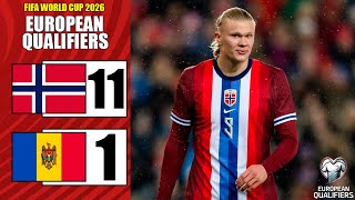 Norway Vs Moldova 11-1 Highlights Goals Fifa World Cup 2026, Qualifiers