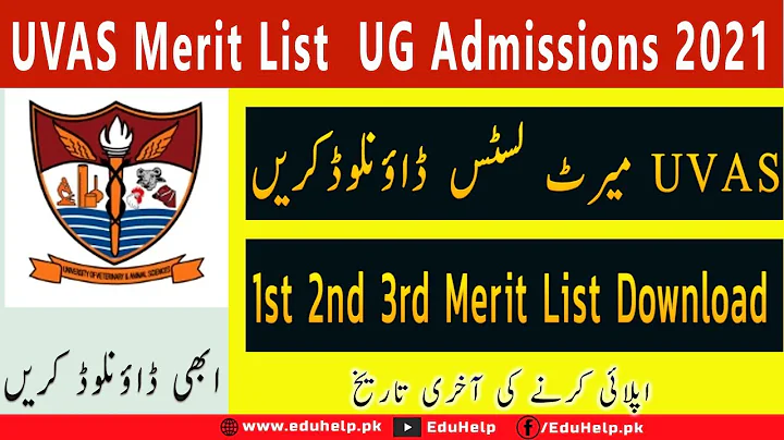 UVAS Merit List 2021 UG Admissions 2021