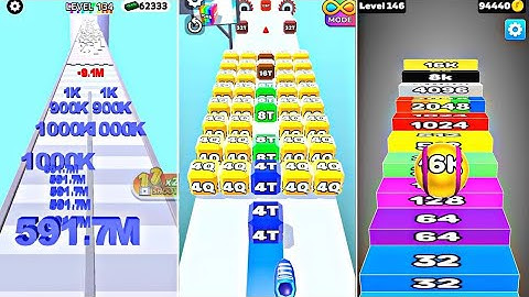 Jelly Run 2048 Showdown score 256 Normal vs Split: The t 256T Jelly Race Numbe run merge 16M