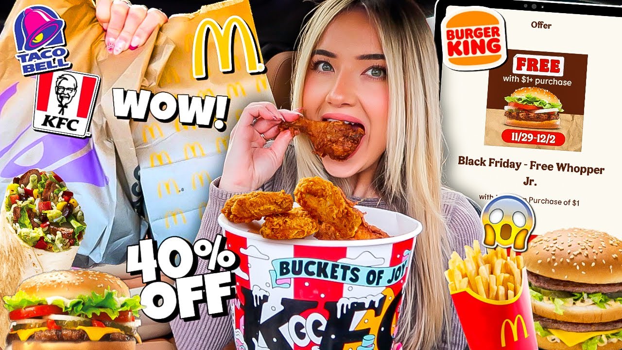 Eating FAST FOOD REWARD/BLACK FRIDAY DEALS For 24 HOURS!! (crazy savings...)
