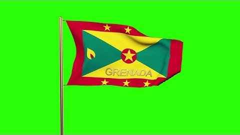 Grenada Flag With Title Waving In The Wind. Looping Sun Rises Style. Animation L Stock Animation