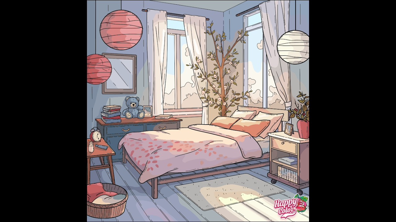 bedroom decorations | Adult Coloring 