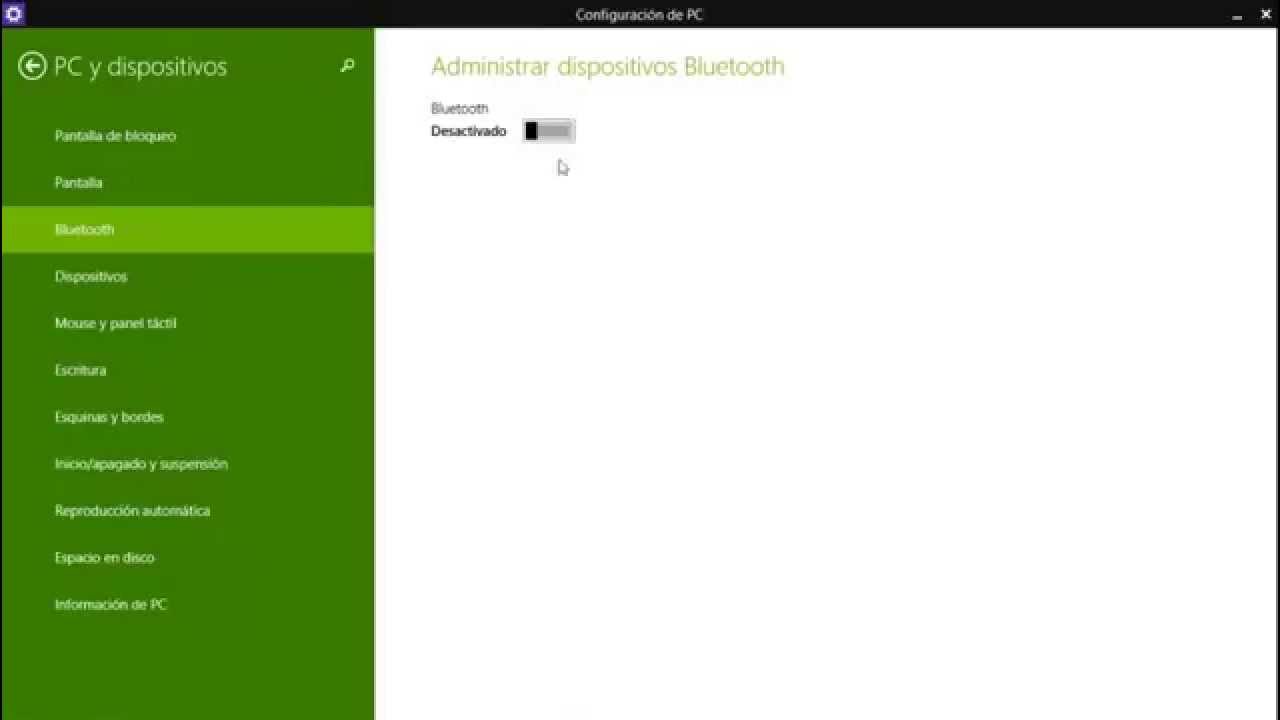 Bluetooth en windows 8