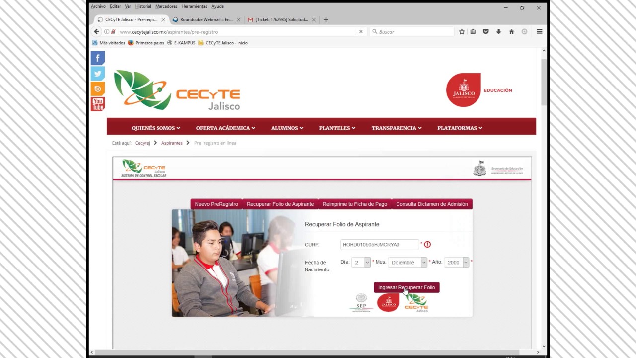 Reimpresión de ficha de pago para aspirantes de primer ingreso