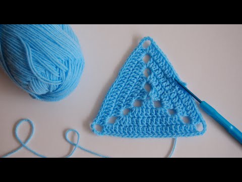 ▼Уроки вязания крючком.Как связать треугольник  Способ 3  Урок 222  How to link a triangle.