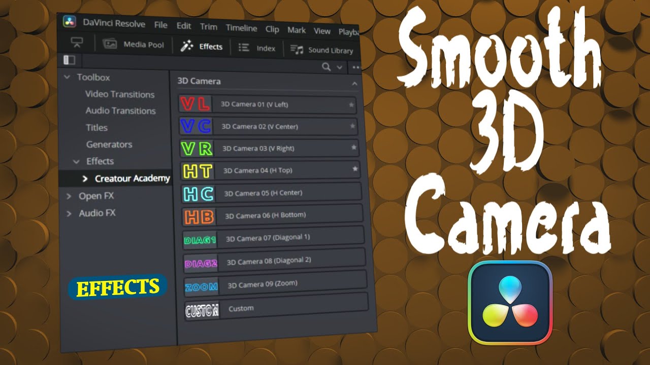 Smooth 3D Camera Movements Effect Davinci Resolve - YouTube