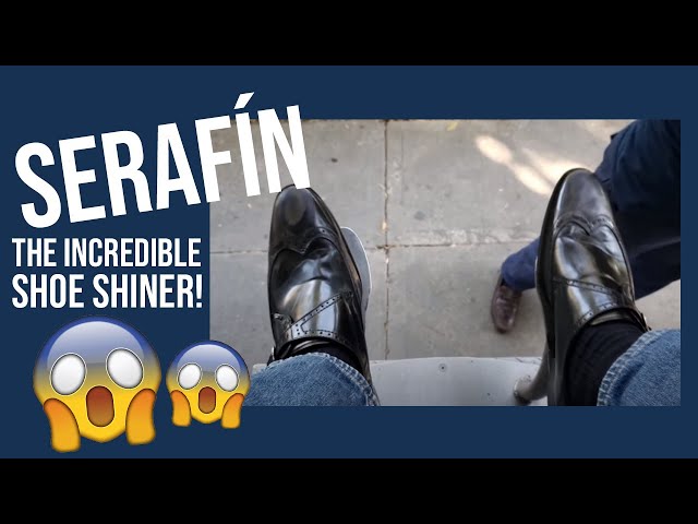 S3E108 Serafin the incredible shoe shiner #cheapshoeschallenge #ASMR #shoeshine #faustoarizmendi class=
