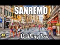 Sanremo  italy  downtown walking tour 4k ultra 60fps