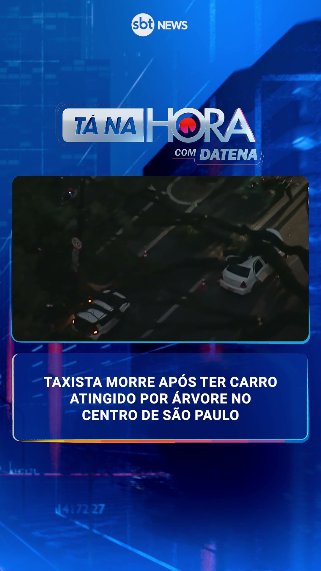 Taxista morre após ter carro atingido por árvore no centro de São Paulo