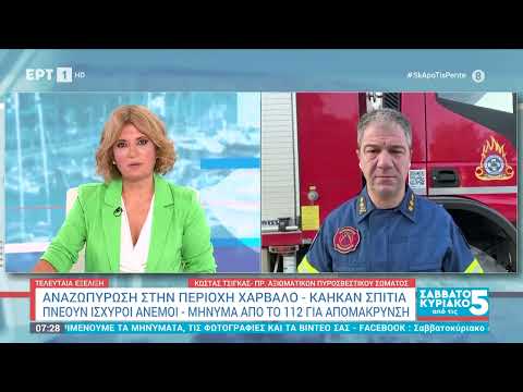 Αναζωπύρωση στην περιοχή Χάρβαλο - Κάηκαν σπίτια, πνέουν ισχυροί άνεμοι