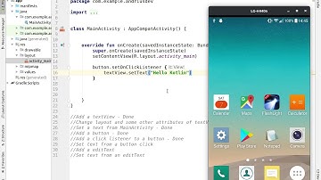 Android Studio Examples -  button, textView, editText, click listener