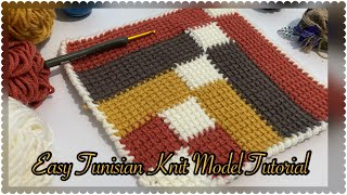 Beautiful Tunusian Crochet Knit Model Tutorial /Çok Güzel Tunus Tığ İşi Örgü Modeli Yapımı