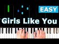 Maroon 5 - Girls Like You - EASY Piano Tutorial