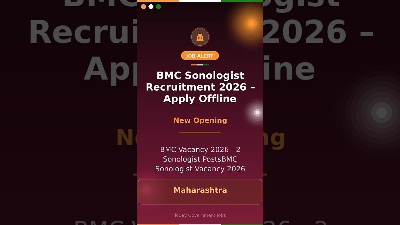 BMC Sonologist Recruitment 2026: Apply Offline