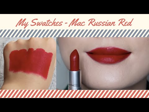 mac matte lipstick Russian red swatches. true swatches, no filters. -  YouTube