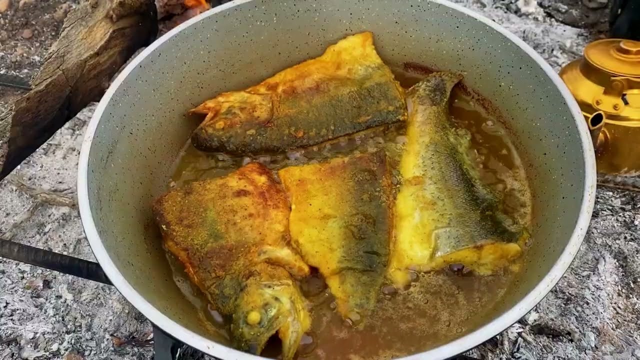 ✅The Ultimate Campfire fish & Herb Rice |outdoor cooking Adventure 