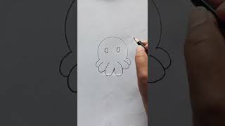 Easy Octopus drawing/Step by step octopus drawing/how to draw octopus #shortvideo