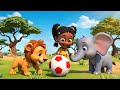 Lion, Elephant and Little Boy Playing Together | Cute Animals Cartoon for Kids 🐘🦁