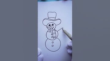 8 to Snowman ⛄ | How to Draw a Snowman Easy from Number 8 #shorts #drawing #howtodraw