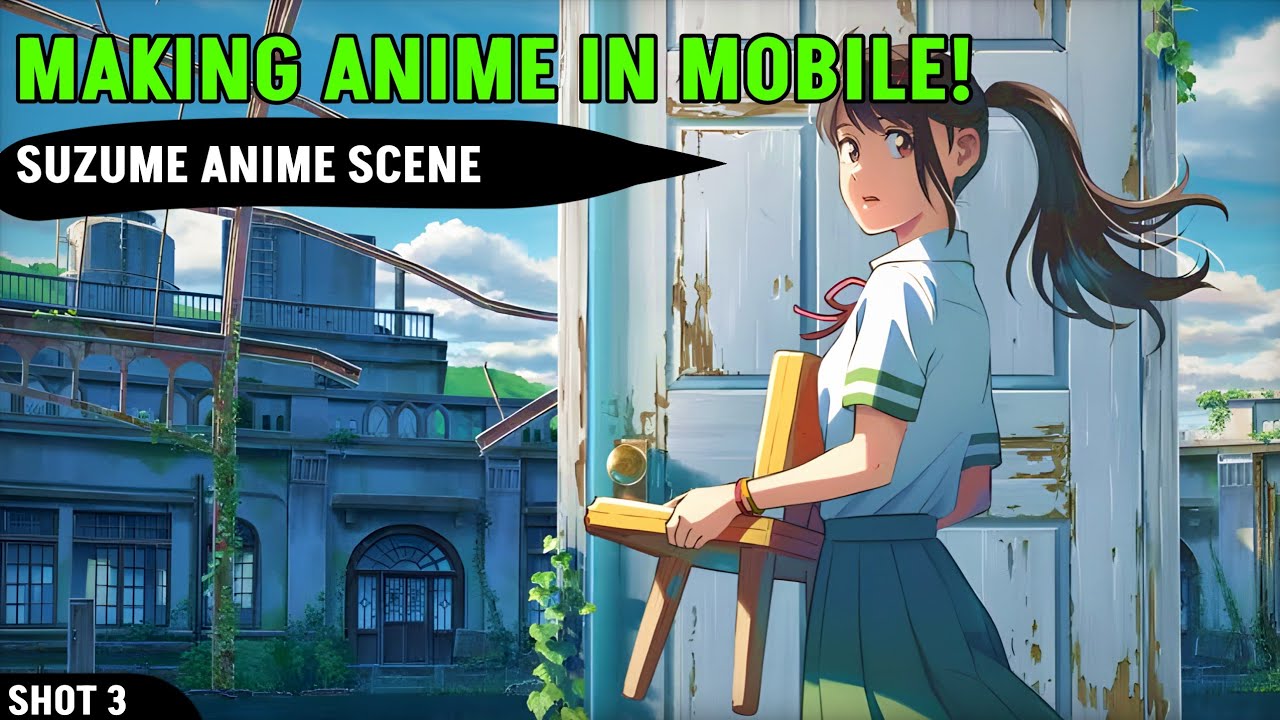 Making Anime in Mobile || Suzume Door Open Scene 3 || PG animation 