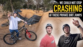 PRO RIDERS COULD NOT STOP CRASHING AT PRIVATE DIRT JUMPS!!